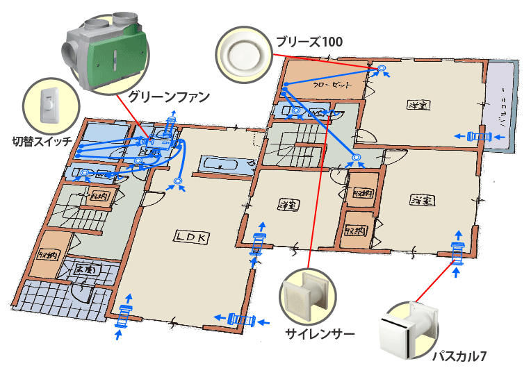 注文住宅　札幌　第三種換気システム　施工例