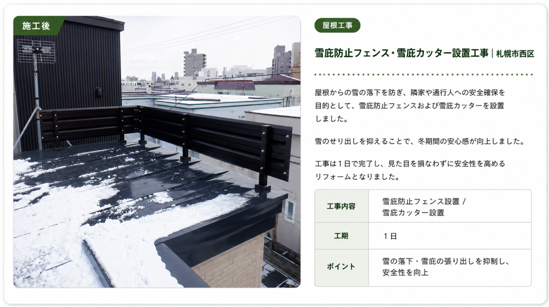 雪庇カッター設置