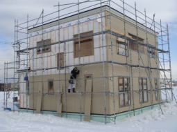 注文住宅の冬季間の新築工事について　外壁
