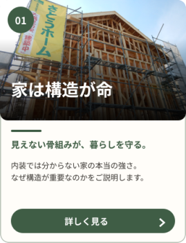 完成後には見えなくなる木造住宅の骨組みと、家の構造の重要性を紹介するページ